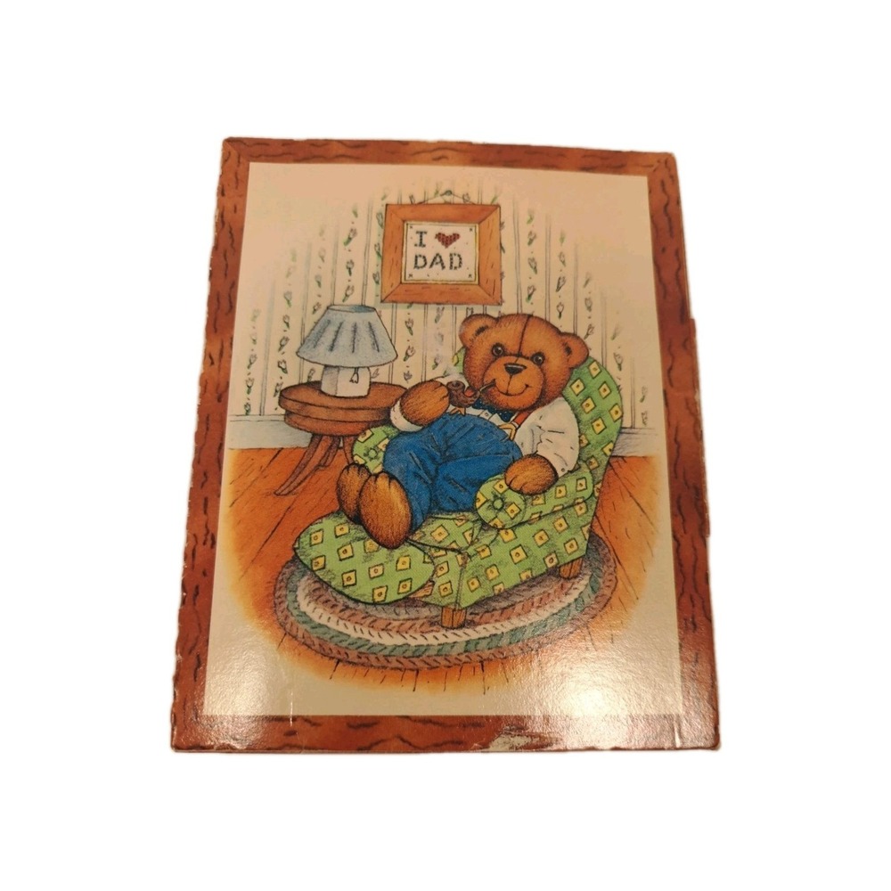 VINTAGE AVON I LOVE DAD BLACK SUEDE POEM/PICTURE FRAME #1 DAD DECANTER